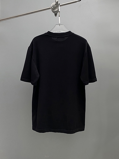 ルイヴィトン時代遅れではないピン留めニット半袖Tシャツ
