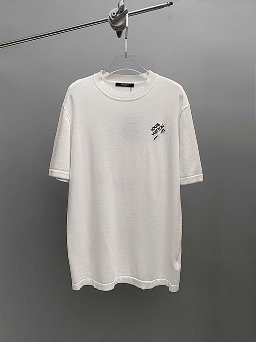 ルイヴィトン時代遅れではないピン留めニット半袖Tシャツ
