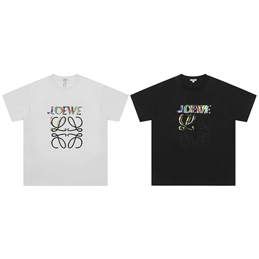 ロエベ カラープリント刺繍半袖Tシャツ
