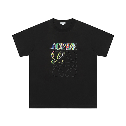 ロエベ カラープリント刺繍半袖Tシャツ