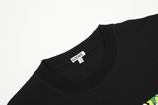ロエベ カラープリント刺繍半袖Tシャツ