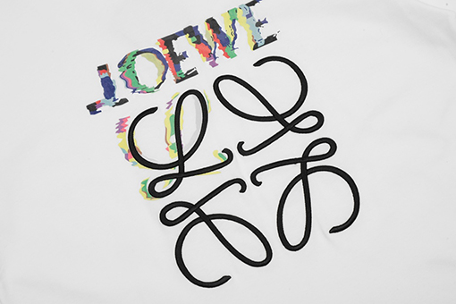 ロエベ カラープリント刺繍半袖Tシャツ