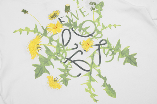 ロエベ 花 プリント 刺繍 半袖 Tシャツ