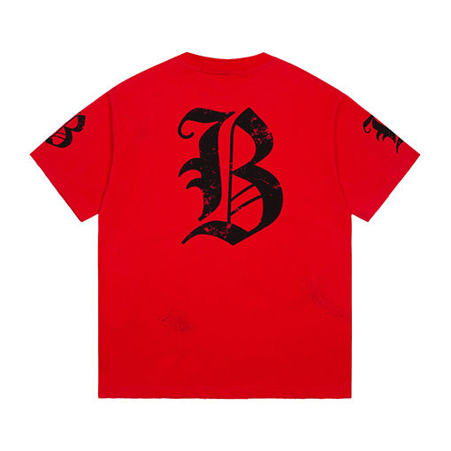 バレンシアガ サンスクリットインクジェット破壊半袖Tシャツ