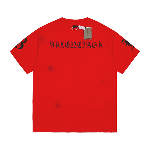 バレンシアガ サンスクリットインクジェット破壊半袖Tシャツ