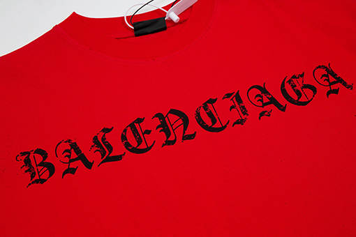 バレンシアガ サンスクリットインクジェット破壊半袖Tシャツ