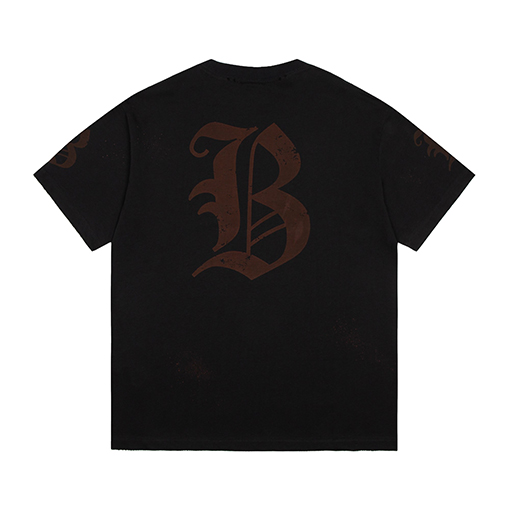 バレンシアガ サンスクリットインクジェット破壊半袖Tシャツ