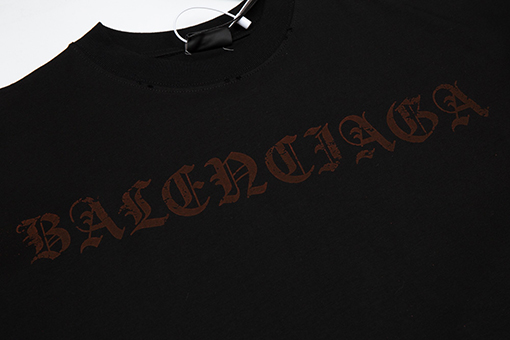 バレンシアガ サンスクリットインクジェット破壊半袖Tシャツ