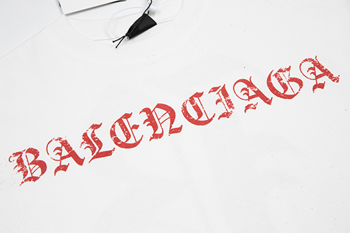 バレンシアガ サンスクリットインクジェット破壊半袖Tシャツ