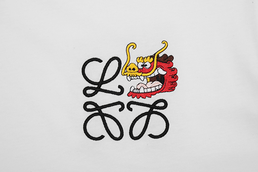 ロエベ 龍年限定 ロゴ 刺繍 半袖Tシャツ