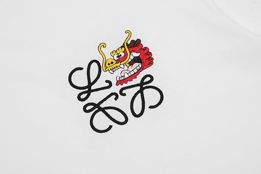 ロエベ 龍年限定 ロゴ 刺繍 半袖Tシャツ