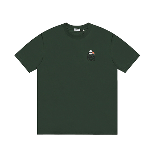 ロエベ 龍年限定パンダ 後ろ姿 刺繍 半袖Tシャツ