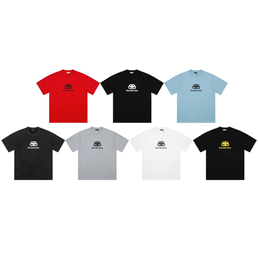 バレンシアガロック模様プリント半袖Tシャツ