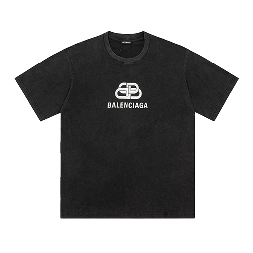 バレンシアガロック模様プリント半袖Tシャツ
