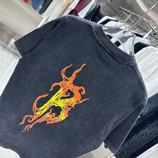 バレンシアガ スノーフレークプリントカスタム半袖Tシャツ