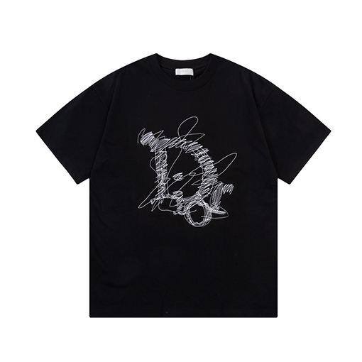 ディオール パロディライン刺繍アルファベットロゴ半袖Tシャツ