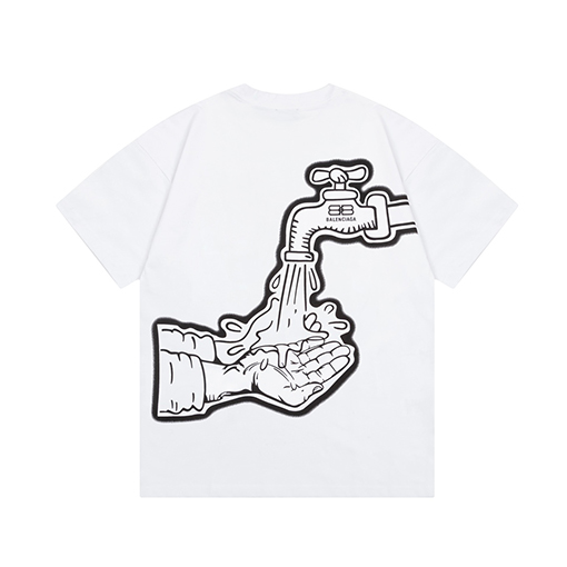 バレンシアガ 水源要素アルファベットロゴ半袖tシャツ