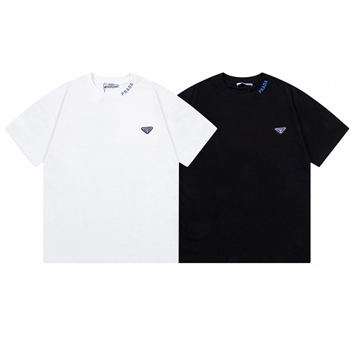 プラダ 三角皮章立体文字ロゴ半袖tシャツ