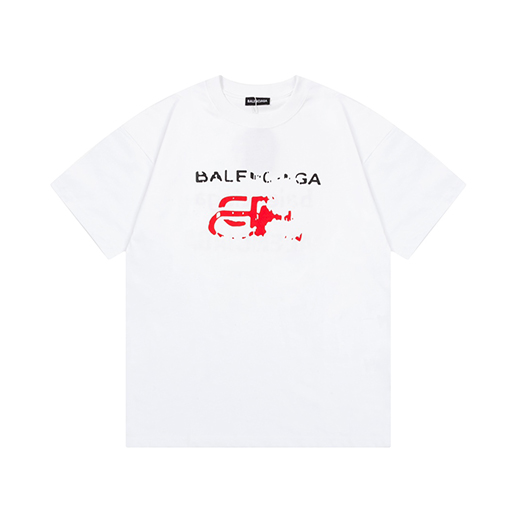 バレンシアガ 壊れたロック文字ロゴ半袖Tシャツ