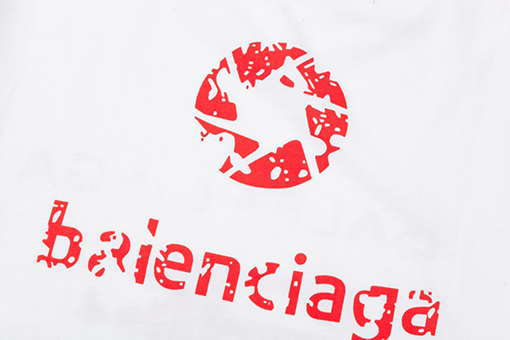 バレンシアガ 壊れたロック文字ロゴ半袖Tシャツ