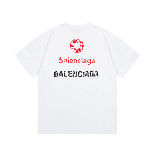 バレンシアガ 壊れたロック文字ロゴ半袖Tシャツ