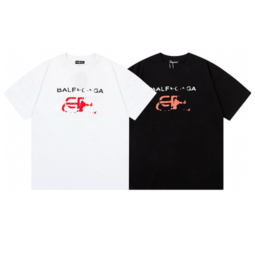 バレンシアガ 壊れたロック文字ロゴ半袖Tシャツ