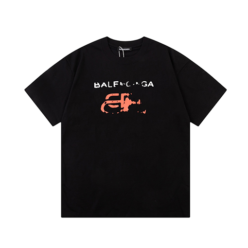 バレンシアガ 壊れたロック文字ロゴ半袖Tシャツ