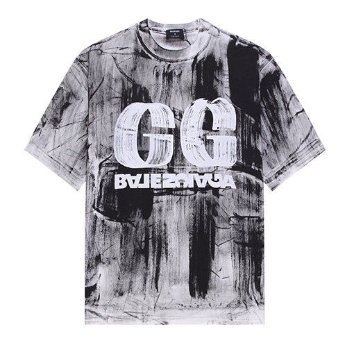 Gucci x Balenciaga コラボ胸に大きなロゴ手描きプリントTシャツ