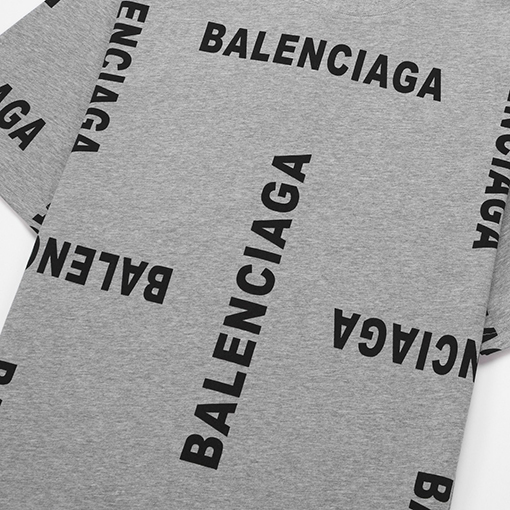 バレンシアガ ヴィンテージ平織りニットアートプリント半袖Tシャツ