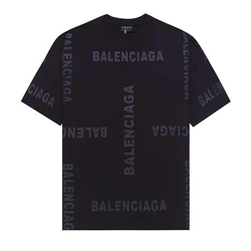 バレンシアガ ヴィンテージ平織りニットアートプリント半袖Tシャツ