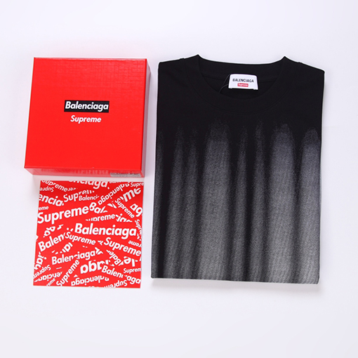 Balenciaga × Supreme スキャン印刷工芸のグラフィティ半袖Tシャツ