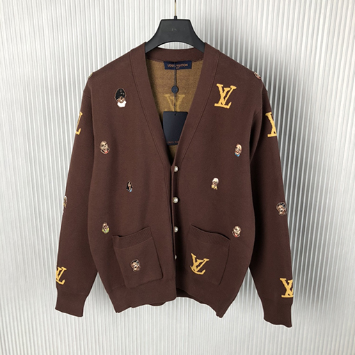 ルイヴィトン イネクジャカードニットカーディガン Henry Taylor 肖像 刺繍