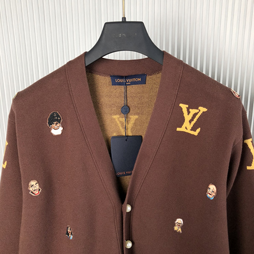 ルイヴィトン イネクジャカードニットカーディガン Henry Taylor 肖像 刺繍