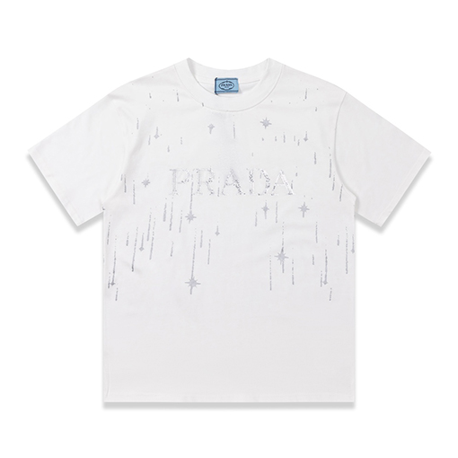 プラダ スパンコールロゴ半袖Tシャツ