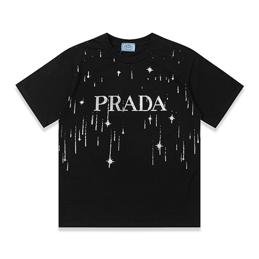 プラダ スパンコールロゴ半袖Tシャツ