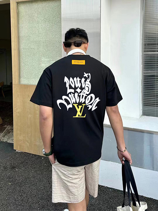 ルイヴィトン プリントパターンアルファベット 半袖シャツ