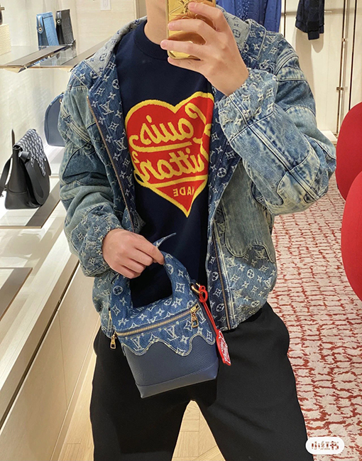 ルイヴィトン コラボハートニット半袖Tシャツ