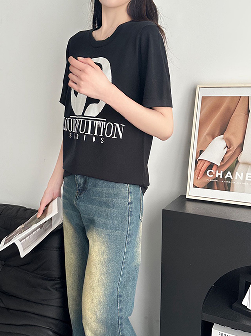 ルイヴィトン 春夏新作ニットTシャツ半袖Tシャツ