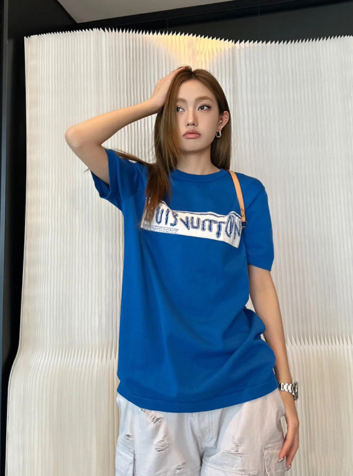 ルイヴィトン 春夏ショー半袖ジャカードニット半袖tシャツ