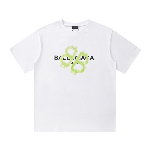 バレンシアガ プリントラウンドネック半袖Tシャツ