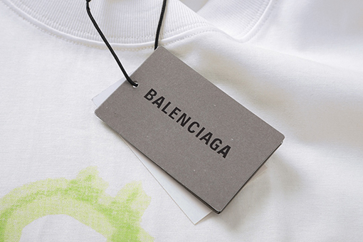バレンシアガ プリントラウンドネック半袖Tシャツ