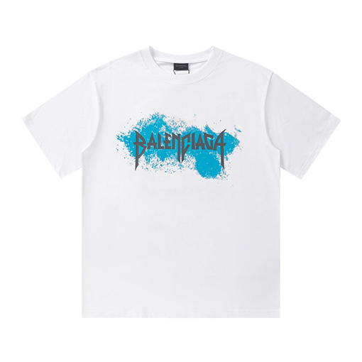 バレンシアガ クルーネックファッションプリント半袖Tシャツ
