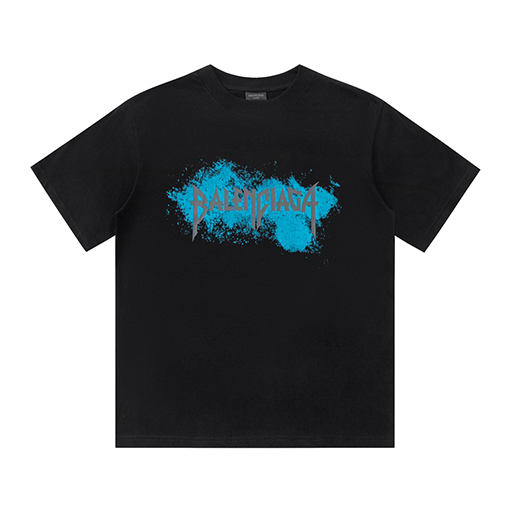 バレンシアガ クルーネックファッションプリント半袖Tシャツ