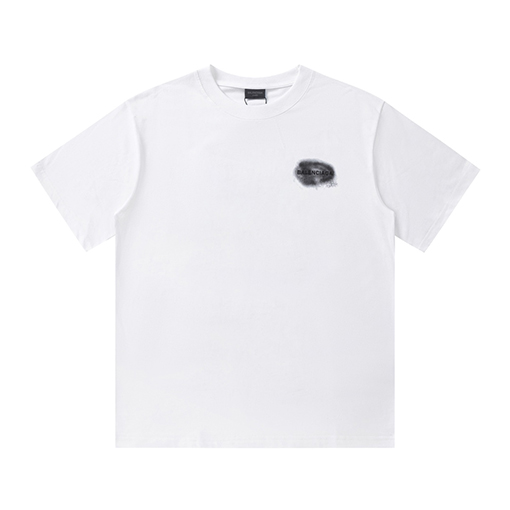 バレンシアガ osドロップショルダーゆったりプリント半袖Tシャツ