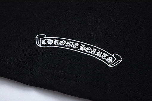 クロムハーツ コピー 新しい重工業布刺繍半袖Tシャツ