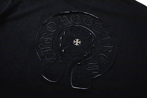 クロムハーツ コピー 新しい重工業布刺繍半袖Tシャツ