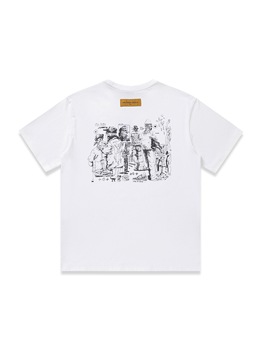 ルイヴィトン コットンラウンドネック半袖Tシャツ