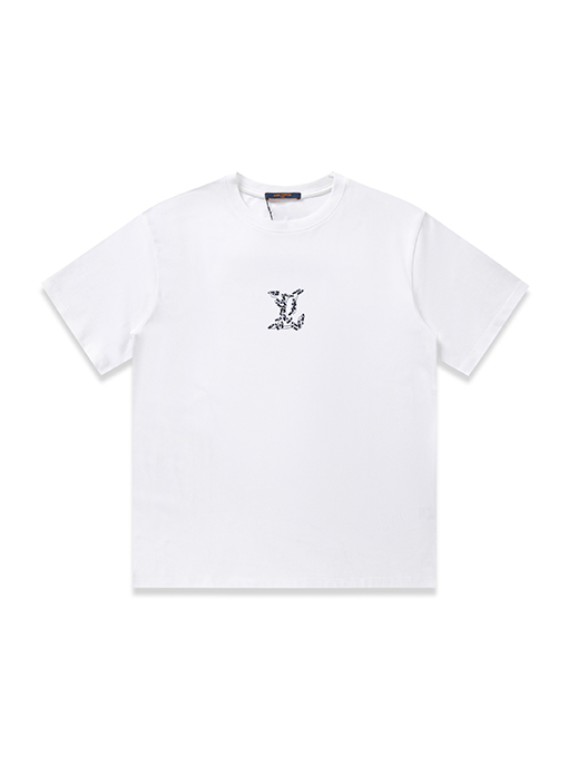 ルイヴィトン コットンラウンドネック半袖Tシャツ