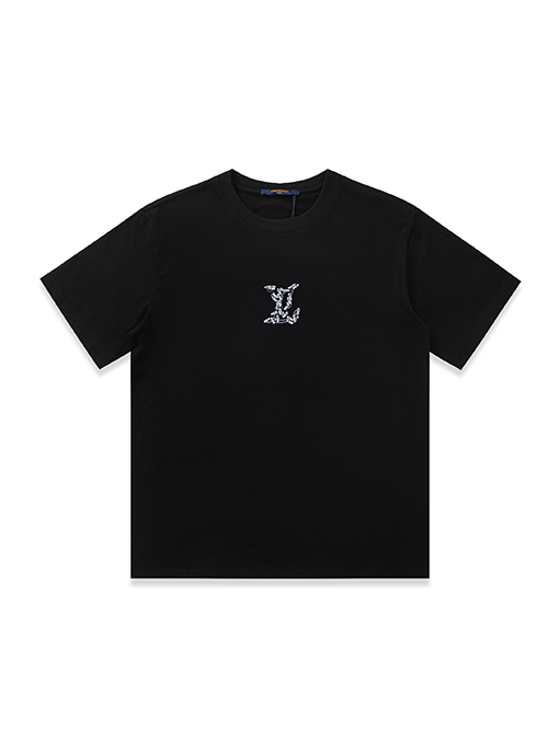 ルイヴィトン コットンラウンドネック半袖Tシャツ