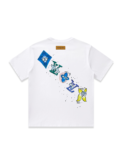 ルイヴィトン 新しい手描きの落書き半袖Tシャツ